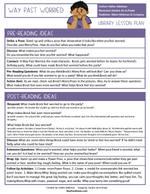 Way Past Worried Lesson Plan