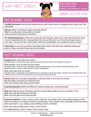 Way Past Lonely Lesson Plan